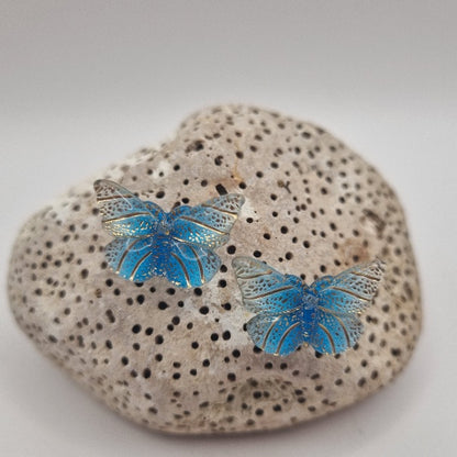 Acero Inoxidable Pendientes de Botón Mariposa Elegante, Varios Colores