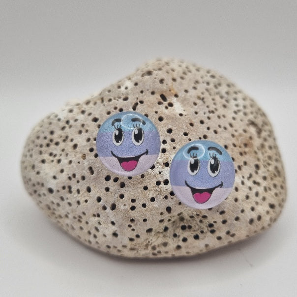 Acero Inoxidable Pendientes de Botón Emojis Caras