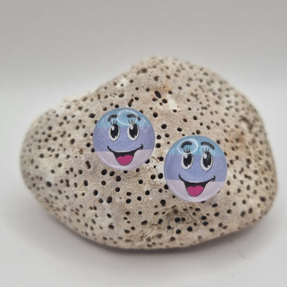 Acero Inoxidable Pendientes de Botón Emojis Caras