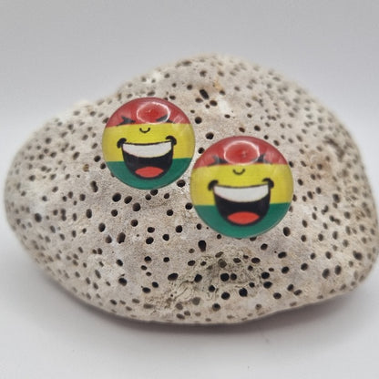 Acero Inoxidable Pendientes de Botón Emojis Caras