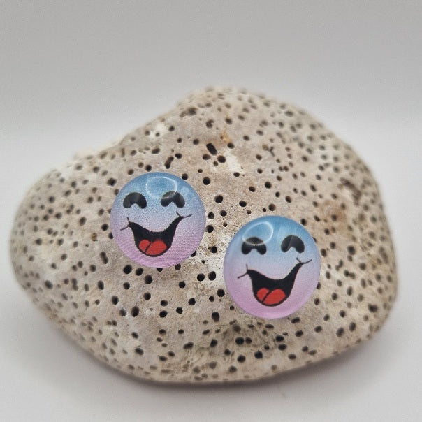 Acero Inoxidable Pendientes de Botón Emojis Caras