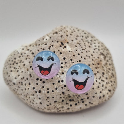 Acero Inoxidable Pendientes de Botón Emojis Caras