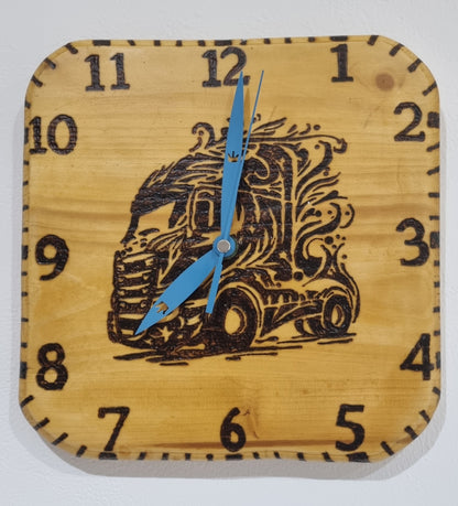 Cuadro con Reloj Cabeza de Camión en Madera Natural, Diseños Únicos!