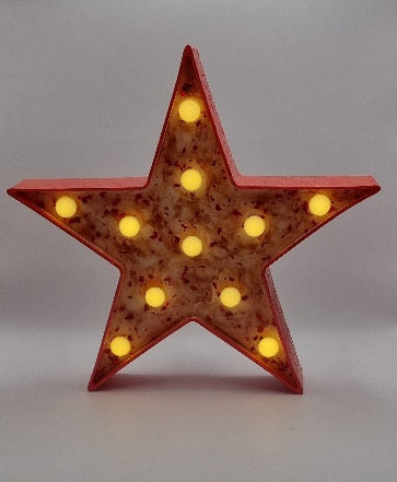 Estrella Decorativa Roja con Luz, Diseños Únicos!