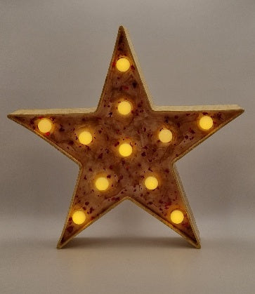 Estrella Decorativa Dorada con Luz, Diseños Únicos!