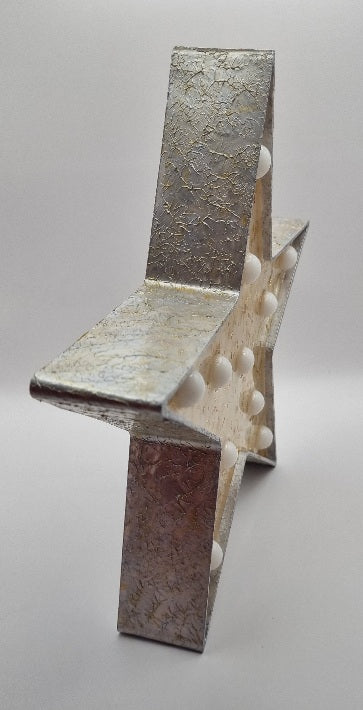 Estrella Decorativa Plateada con Luz, Diseños Únicos!