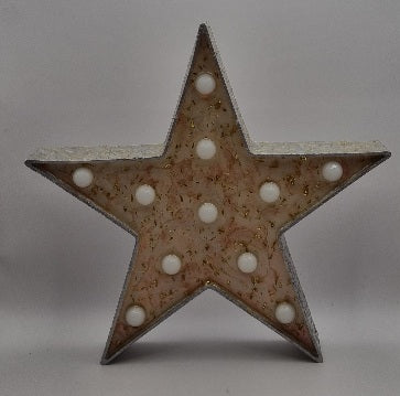 Estrella Decorativa Plateada con Luz, Diseños Únicos!