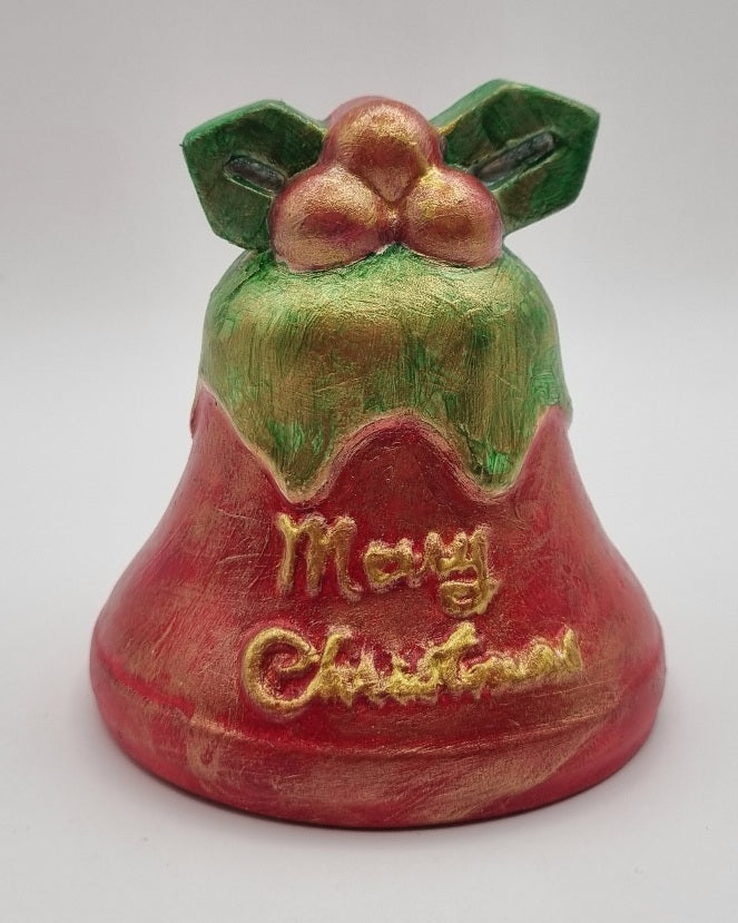 Figura 3D Campana Navideña de Escayola, Varios Colores. Diseños Únicos!