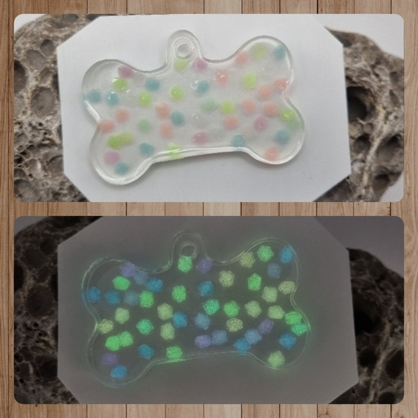 Colgantes ID Arcoíris y Brilla en la Oscuridad para Mascotas. Personalizados, Diseños Únicos!