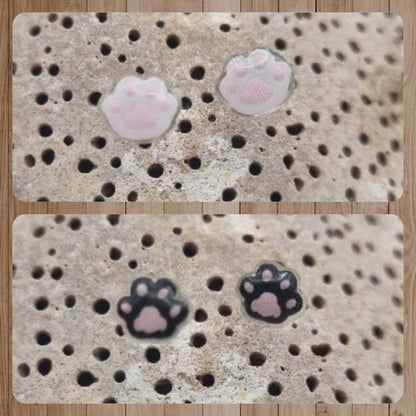 Acero Inoxidable Pack Pendientes de Botón Huellitas de la Suerte