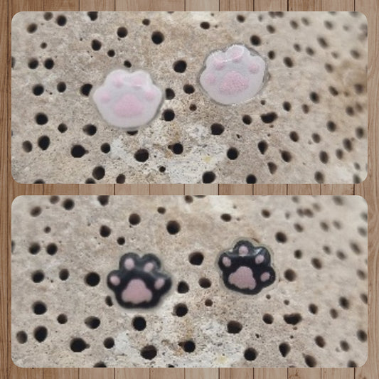 Acero Inoxidable Pack Pendientes de Botón Huellitas de la Suerte