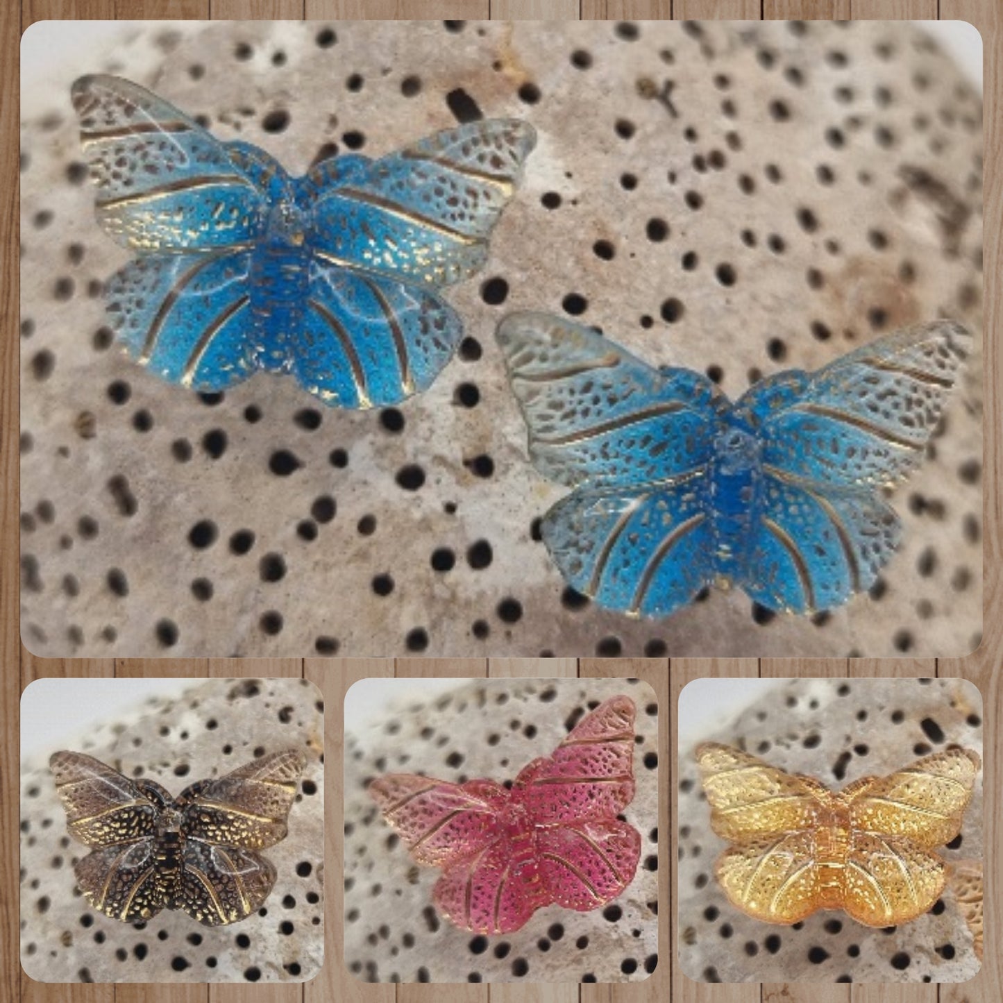 Acero Inoxidable Pendientes de Botón Mariposa Elegante, Varios Colores