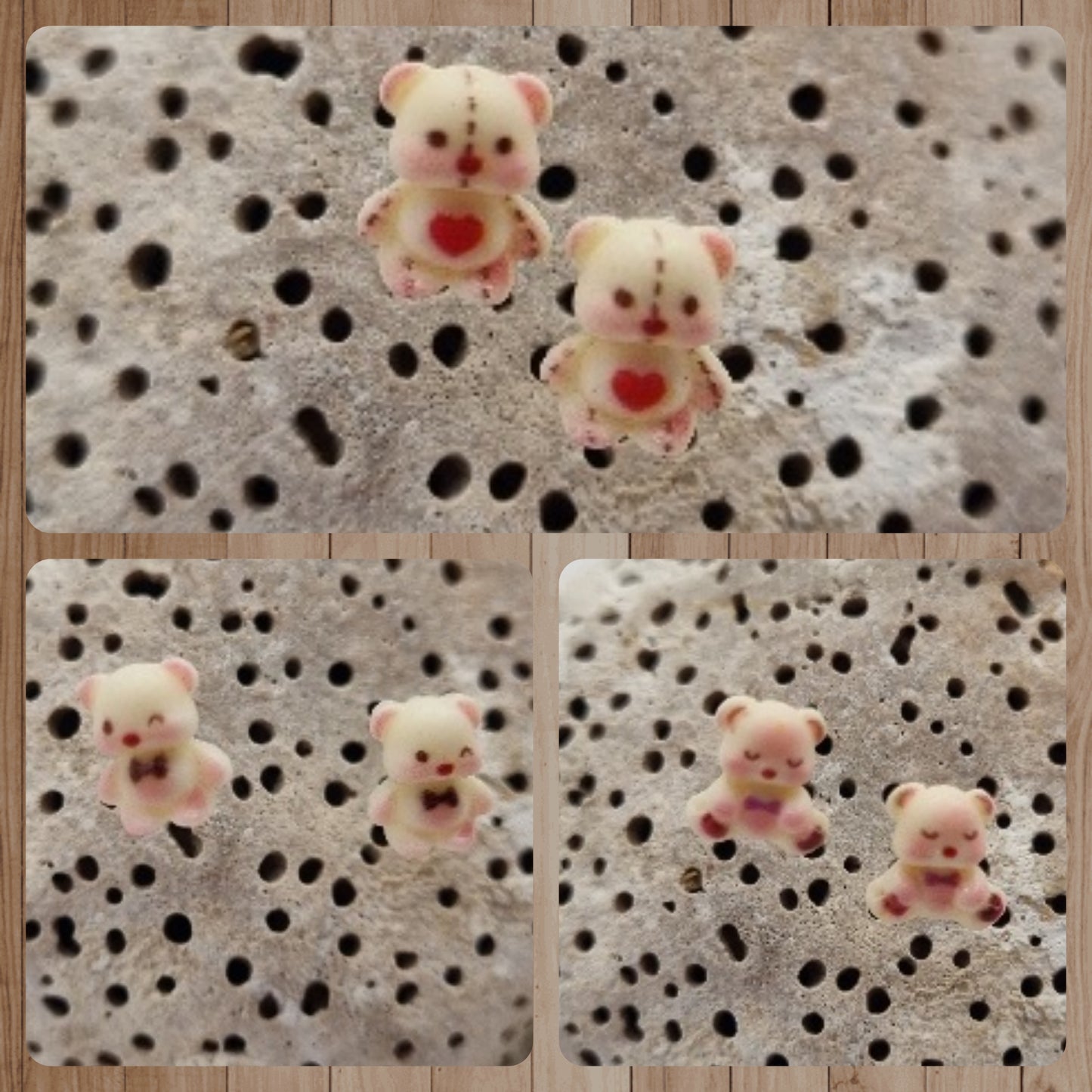 Acero Inoxidable Pendientes de Botón Osito de la Suerte