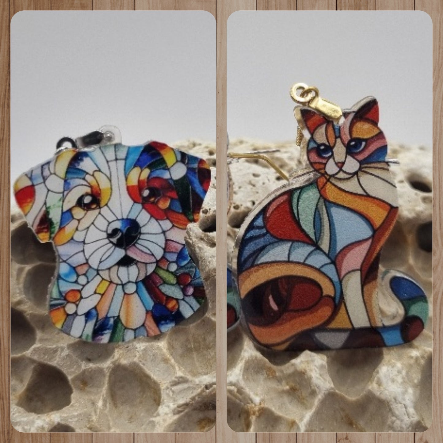 Acero Inoxidable Pendientes 2D en Mosaico