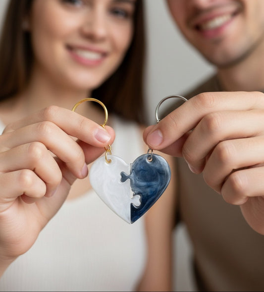 Pack 2 Llaveros que Unidos Forman un Corazón, Diseños Únicos!