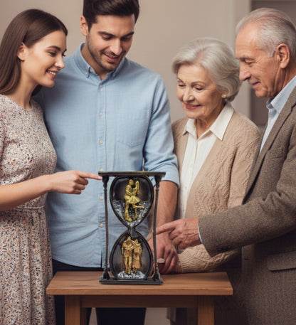 Escultura de Reloj de Arena con Pareja de Amor Eterno, Varios Colores Diseños Únicos!