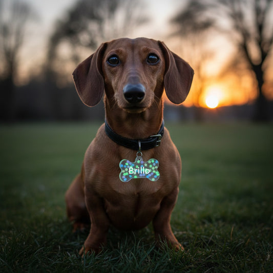 Colgantes ID Arcoíris y Brilla en la Oscuridad, Varios Colores para Mascotas. Personalizados, Diseños Únicos!