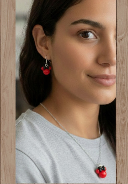 Plata de Ley Pendientes y/o Collar Silueta de la Mini