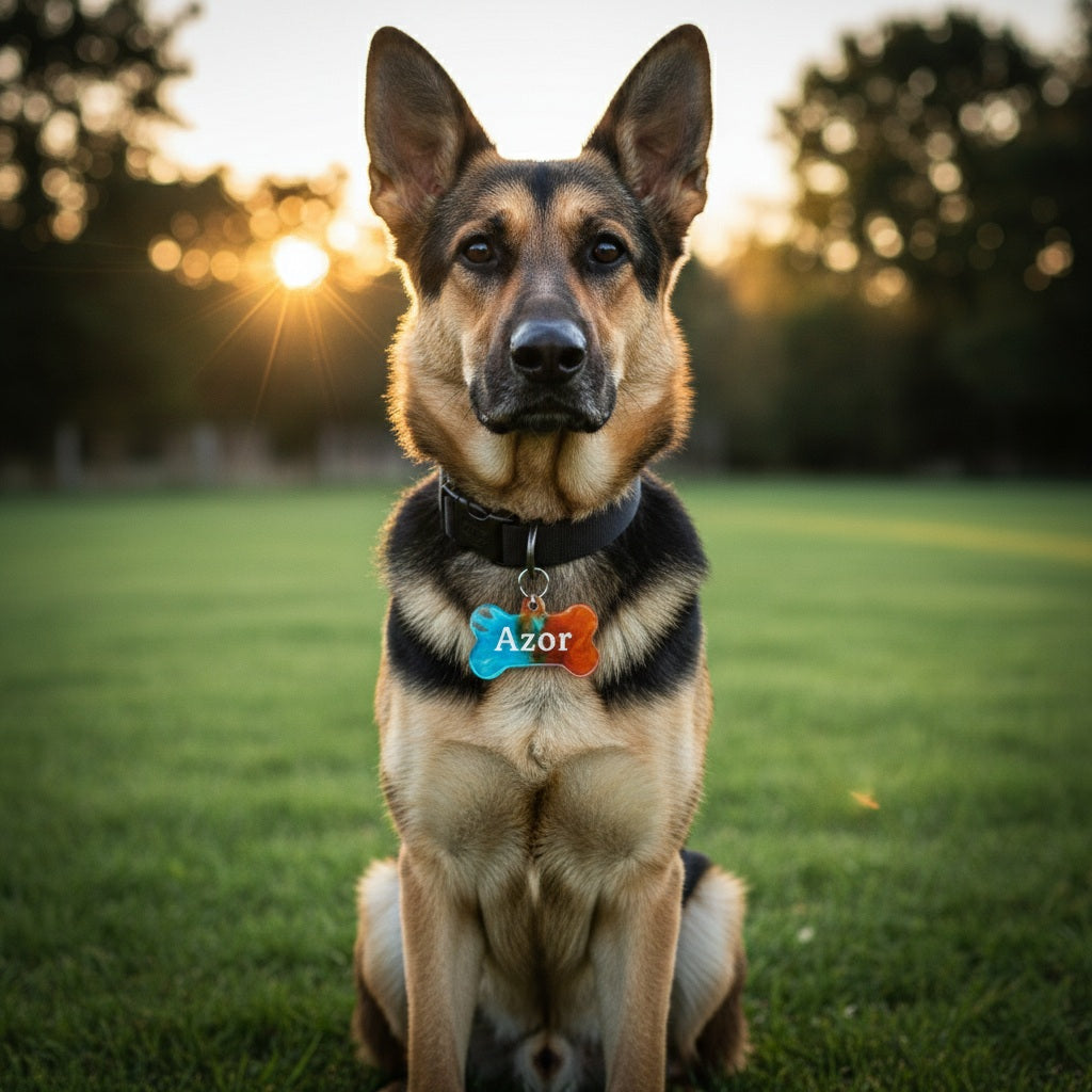 Colgantes ID de Fuego & Agua Elemental para Mascotas. Personalizados, Diseños Únicos!