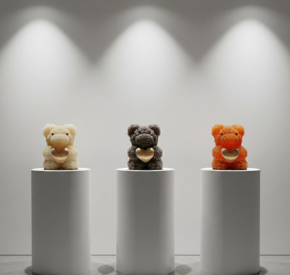 Escultura 3D de Osito de Mil Rosas de la Suerte con Corazón, Varios Colores. Diseños Únicos!