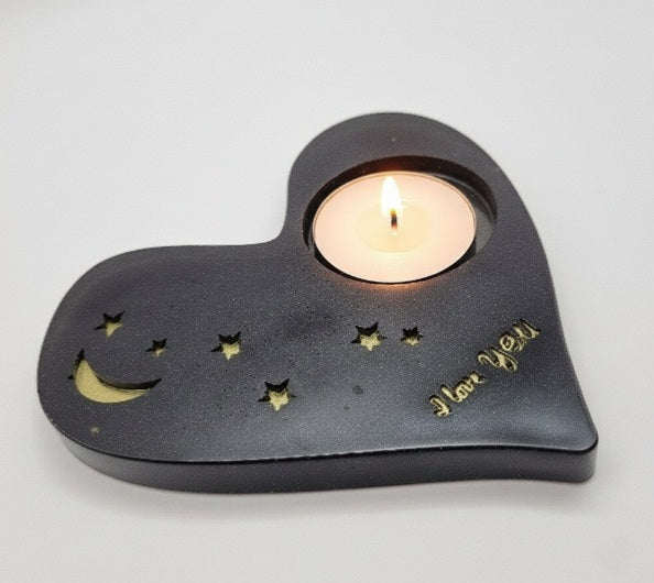 Porta Vela Corazón con Estrellas, Varios Colores Diseños Únicos!