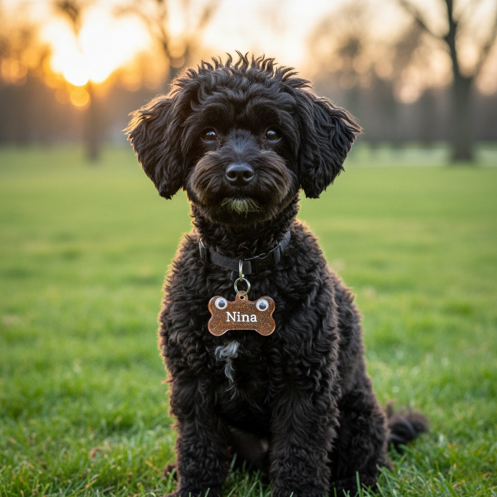 Colgantes ID con 2 Ojitos para Mascotas. Personalizados, Diseños Únicos!