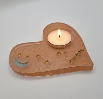 Porta Vela Corazón con Estrellas, Varios Colores Diseños Únicos!