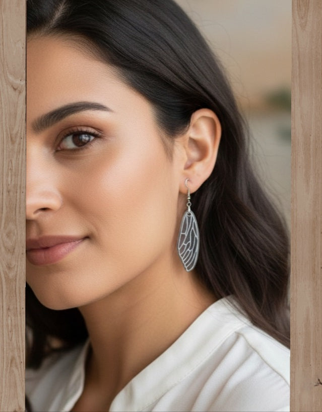 Acero Inoxidable Pendientes Alas de Mariposa Grande de la Suerte, Varios Colores. Diseños Únicos!