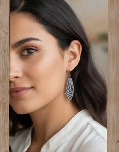 Acero Inoxidable Pendientes Alas de Mariposa Grande de la Suerte, Varios Colores. Diseños Únicos!