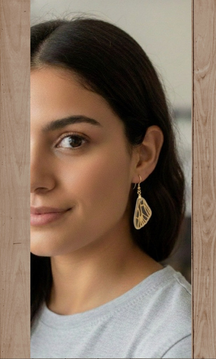 Acero Inoxidable Pendientes Alas de Mariposa de la Suerte, Varios Colores. Diseños Únicos!