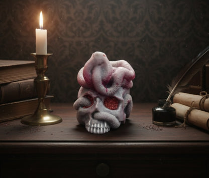 Porta Vela Calavera con Cobra 3D, Diseños Únicos!