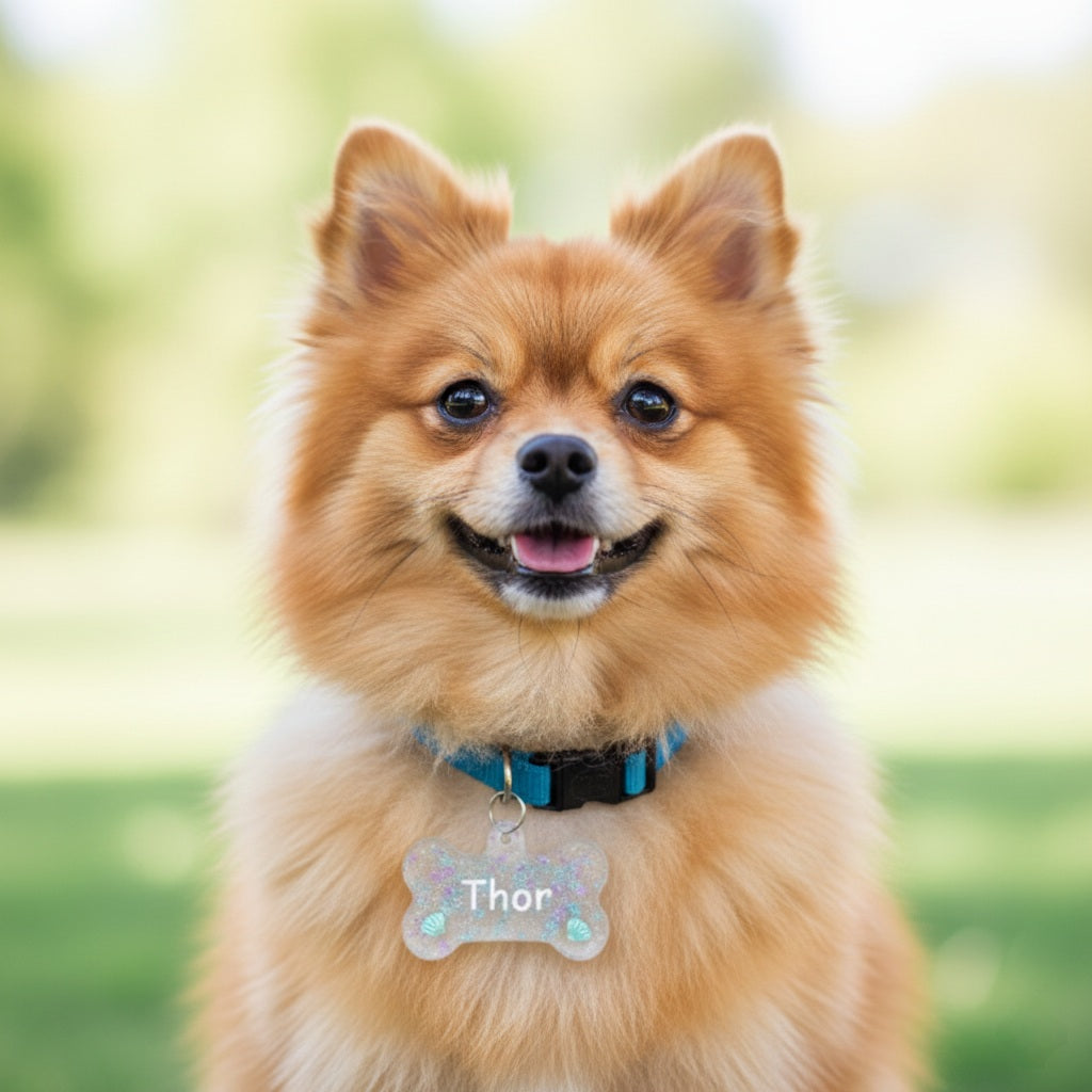 Colgantes ID Nacarados con Conchas, Varios Colores para Mascotas. Personalizados, Diseños Únicos!