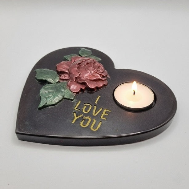 Porta Vela Corazón con Rosa, Varios Colores Diseños Únicos!