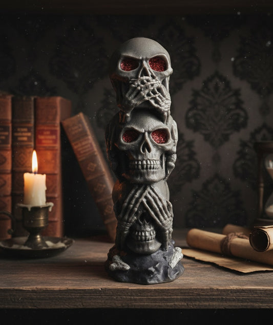 Escultura 3D de 3 Calaveras "Ver, Oir y Callar"  Diseños Únicos!