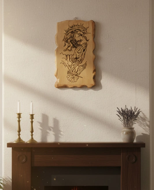 Cuadro de Jesucristo en Madera Natural, Diseños Únicos!